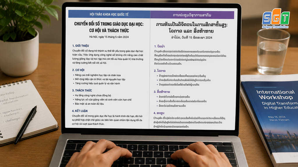 Bản dịch tài liệu hội thảo tiếng Lào