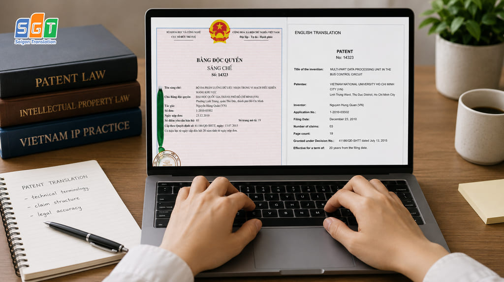 Biên dịch viên dịch thuật bằng sáng chế