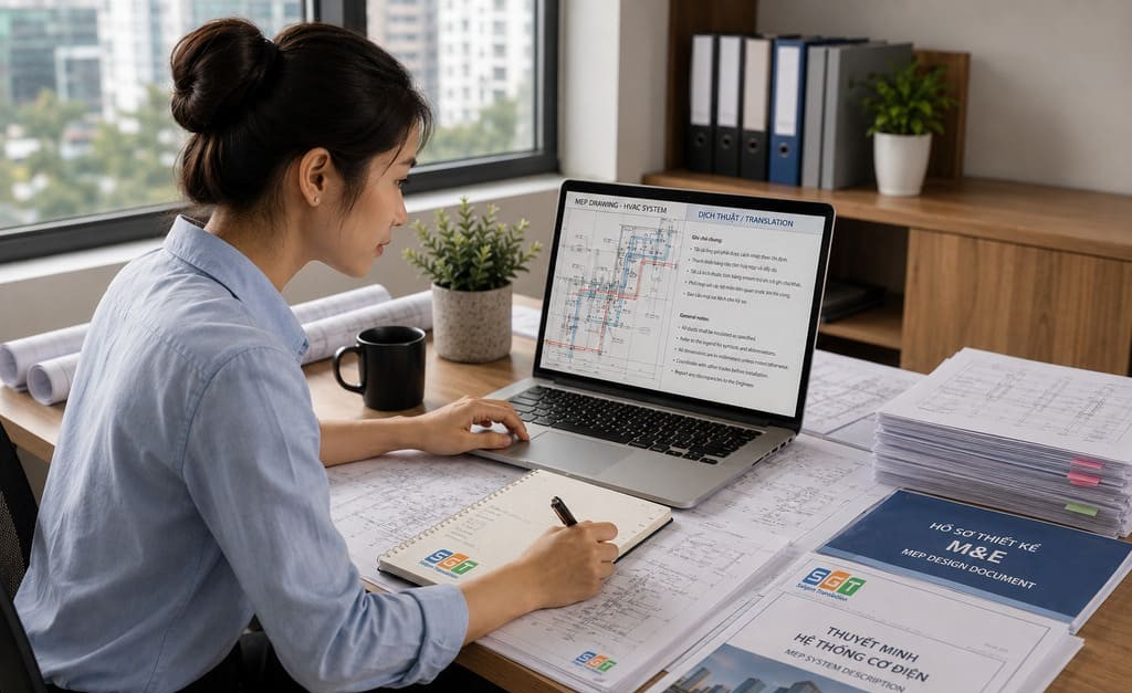 Biên dịch viên SGT dịch bản vẽ MEP tiếng Anh