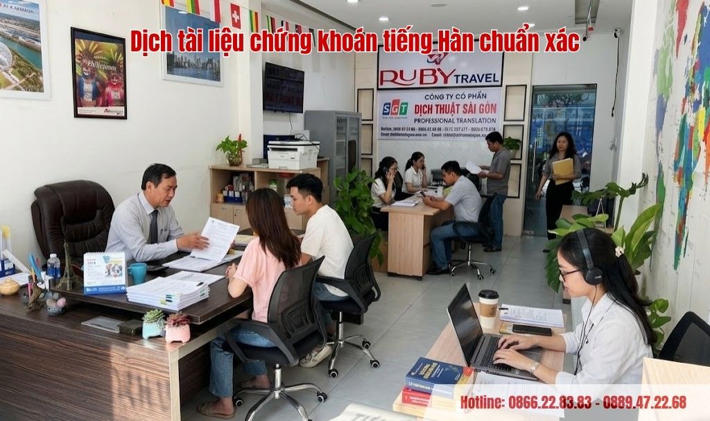 Dịch tài liệu chứng khoán tiếng Hàn chuẩn xác tại Dịch thuật Sài Gòn